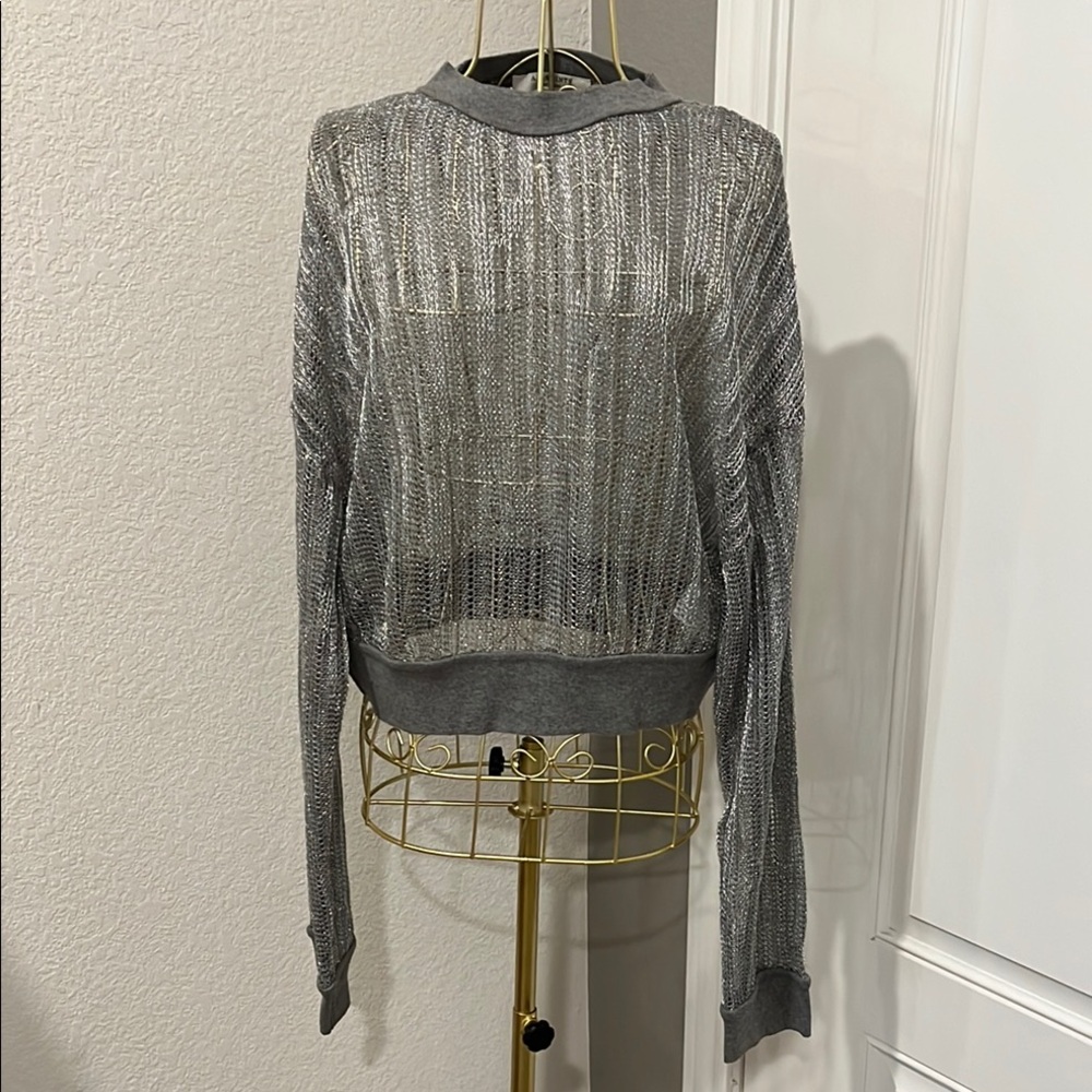All Saints Silver Sheer Blouse